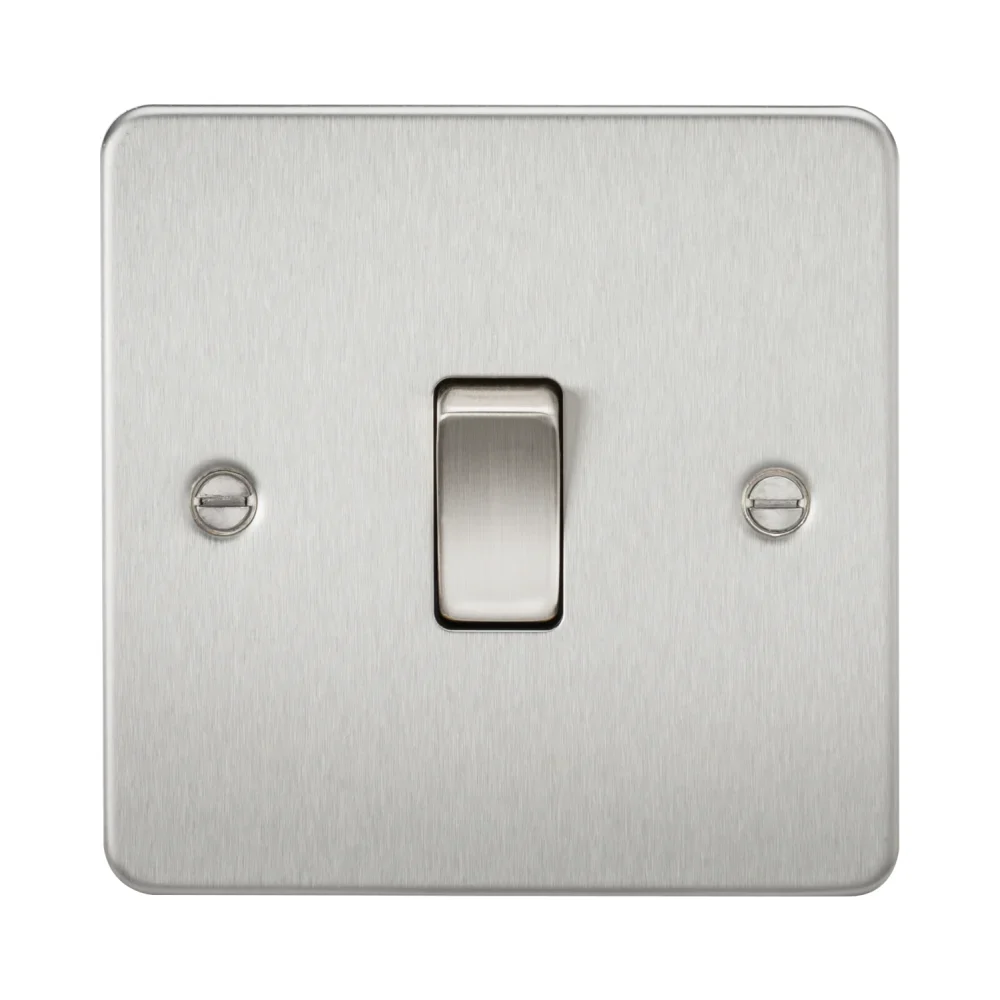Knightsbridge FP1200BC Flat Plate 1G Intermediate Switch - Brushed Chrome 1 Knightsbridge FP1200BC Knightsbridge Flat Plate 10AX 1G Intermediate Switch - Brushed Chrome