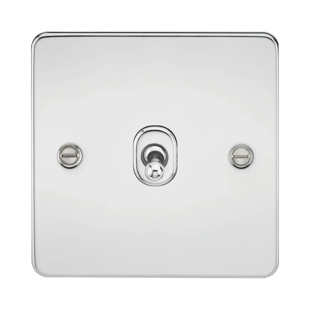 Knightsbridge FP12TOGPC Flat Plate 10AX 1G Intermediate Toggle Switch - Polished Chrome 1 Knightsbridge FP12TOGPC Flat Plate Intermediate Toggle Switch, 10AX, Polished Chrome, 3-Way Lighting Control, IP20 Rated.