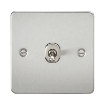 Knightsbridge FP1TOGBC Knightsbridge Flat Plate 10AX 1G 2 Way Toggle Switch - Brushed Chrome