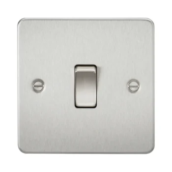 Knightsbridge FP2000BC Knightsbridge Flat Plate 10AX 1G 2 Way Switch - Brushed Chrome