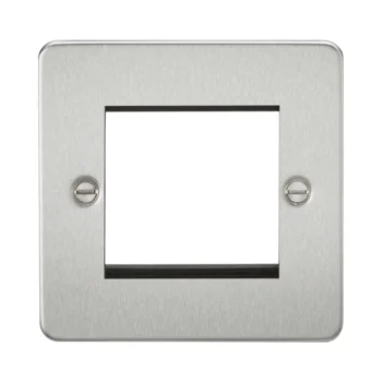 Knightsbridge FP2GBC Knightsbridge Flat Plate 2G Modular Faceplate - Brushed Chrome