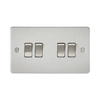 Knightsbridge FP4100BC Knightsbridge Flat Plate 10AX 4G 2 Way Switch - Brushed Chrome