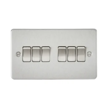 Knightsbridge FP4200BC Knightsbridge Flat Plate 10AX 6G 2 Way Switch - Brushed Chrome
