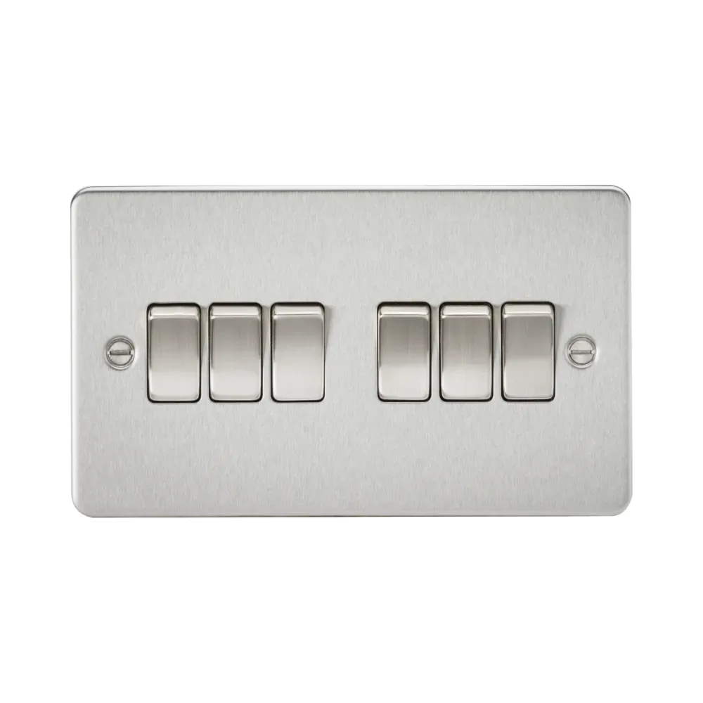 Knightsbridge FP4200BC Flat Plate 6G 2 Way Switch - Brushed Chrome 1 Knightsbridge FP4200BC Knightsbridge Flat Plate 10AX 6G 2 Way Switch - Brushed Chrome