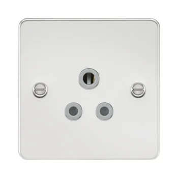Knightsbridge FP5APCG Knightsbridge Flat Plate 5A Unswitched Socket - Polished Chrome with Grey Insert