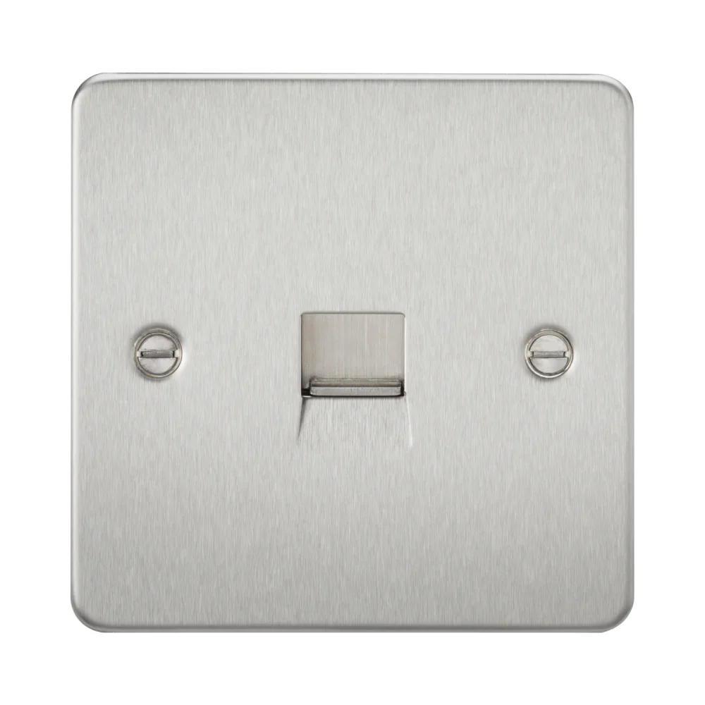 Knightsbridge FP7300BC Flat Plate Brushed Chrome Telephone Master Socket 1 Knightsbridge FP7300BC Knightsbridge Flat Plate Telephone Master Socket - Brushed Chrome