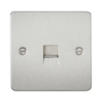 Knightsbridge FP7400BC Knightsbridge Flat Plate Telephone Extension Socket - Brushed Chrome