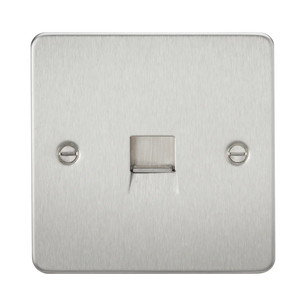 Knightsbridge FP7400BC Flat Plate Brushed Chrome Telephone Extension Socket 1 Knightsbridge FP7400BC Knightsbridge Flat Plate Telephone Extension Socket - Brushed Chrome