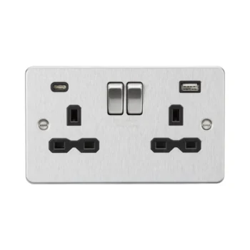 Knightsbridge FPR9940BC Double Socket with Dual USB