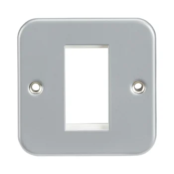 Knightsbridge M1G Grey Metal Clad Single Module Euro Plate