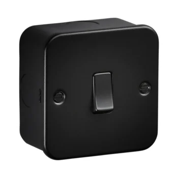 Knightsbridge M2000TB Black Metal Clad 1 Gang Switch