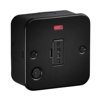 Knightsbridge M6000NFTB Black Metal Clad Spur Neon Flex Outlet