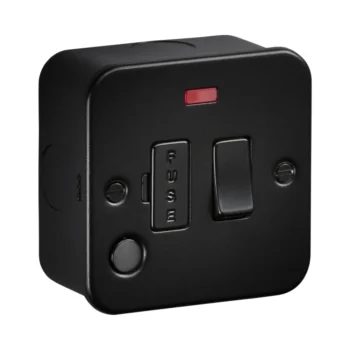 Knightsbridge M6300NFTB Black Metal Clad Spur Neon Flex Outlet