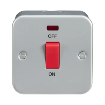Knightsbridge M8331N Grey Metal Clad Switch Neon