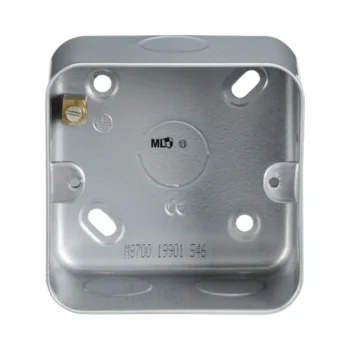 Knightsbridge M8700 Grey Metal Clad Single Back Box