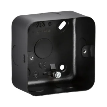 Knightsbridge M8700TB Black Metal Clad Single Back Box