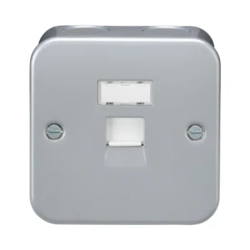 Knightsbridge MC6 Grey Metal Clad Cat6a RJ45 Network Outlet