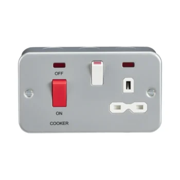 Knightsbridge MR8333N Grey Metal Clad Switch Socket Neon