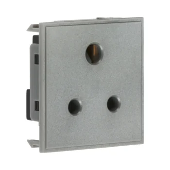 Knightsbridge NET5AGY Knightsbridge 5A Unswitched Round Socket Module 50 x 50mm - Grey