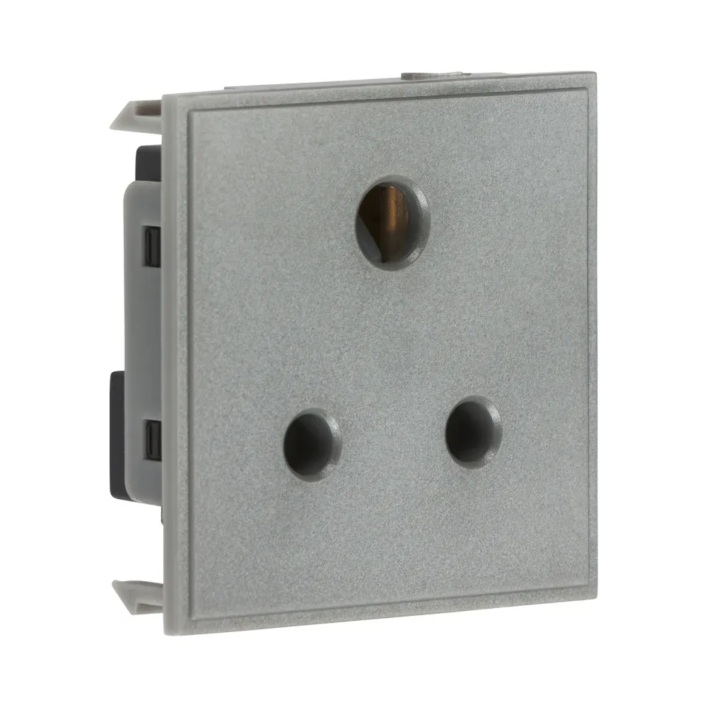 Knightsbridge NET5AGY 5A Socket Module 50 x 50mm - Grey 1 Knightsbridge NET5AGY Knightsbridge 5A Unswitched Round Socket Module 50 x 50mm - Grey