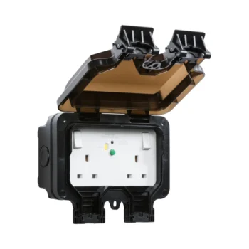 Knightsbridge OP9RCD Knightsbridge IP66 13A 2G DP RCD Switched Socket - Type A (30mA)
