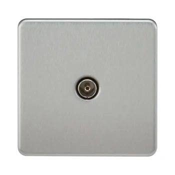 Knightsbridge SF0100BC Knightsbridge Screwless 1G TV Outlet (Non-Isolated) - Brushed Chrome