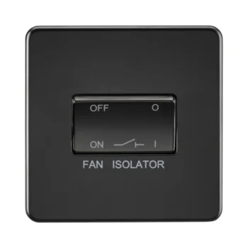 Knightsbridge SF1100MBB Matt Black Screwless Fan Isolator Switch