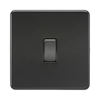 Knightsbridge SF1200MBB Matt Black Screwless 1G Intermediate Switch