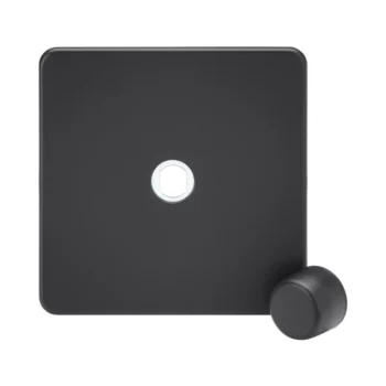 Knightsbridge SF1DIMAT 1G Dimmer Plate with Matching Metal Dimmer Cap - Anthracite