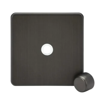 Knightsbridge SF1DIMSB 1G Dimmer Plate with Matching Metal Dimmer Cap - Smoked Bronze