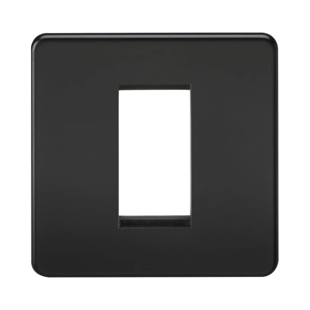 Knightsbridge SF1GMB Single Plate Single Module Black EURO Plate 1 Knightsbridge SF1GMB Single Plate Single Module Black EURO Plate