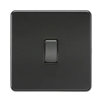Knightsbridge SF2000MBB 1 Gang 2 Way Matt Black Screwless Switch