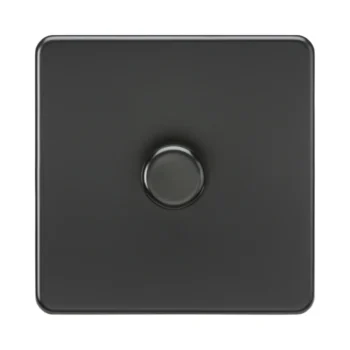Knightsbridge SF2191MBB 1G 2 Way Matt Black Screwless LED Dimmer