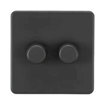 Knightsbridge SF2192AT 2G 2-way 5-150W LED Intelligent Dimmer - Anthracite