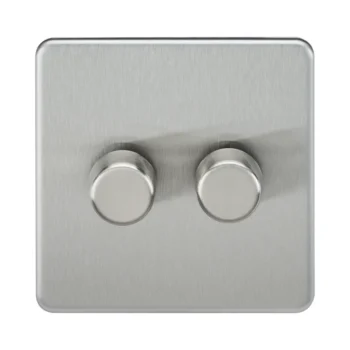 Knightsbridge SF2182BC Knightsbridge Screwless 2G 2-way 10-200W (5-150W LED) Trailing Edge Dimmer - Brushed Chrome