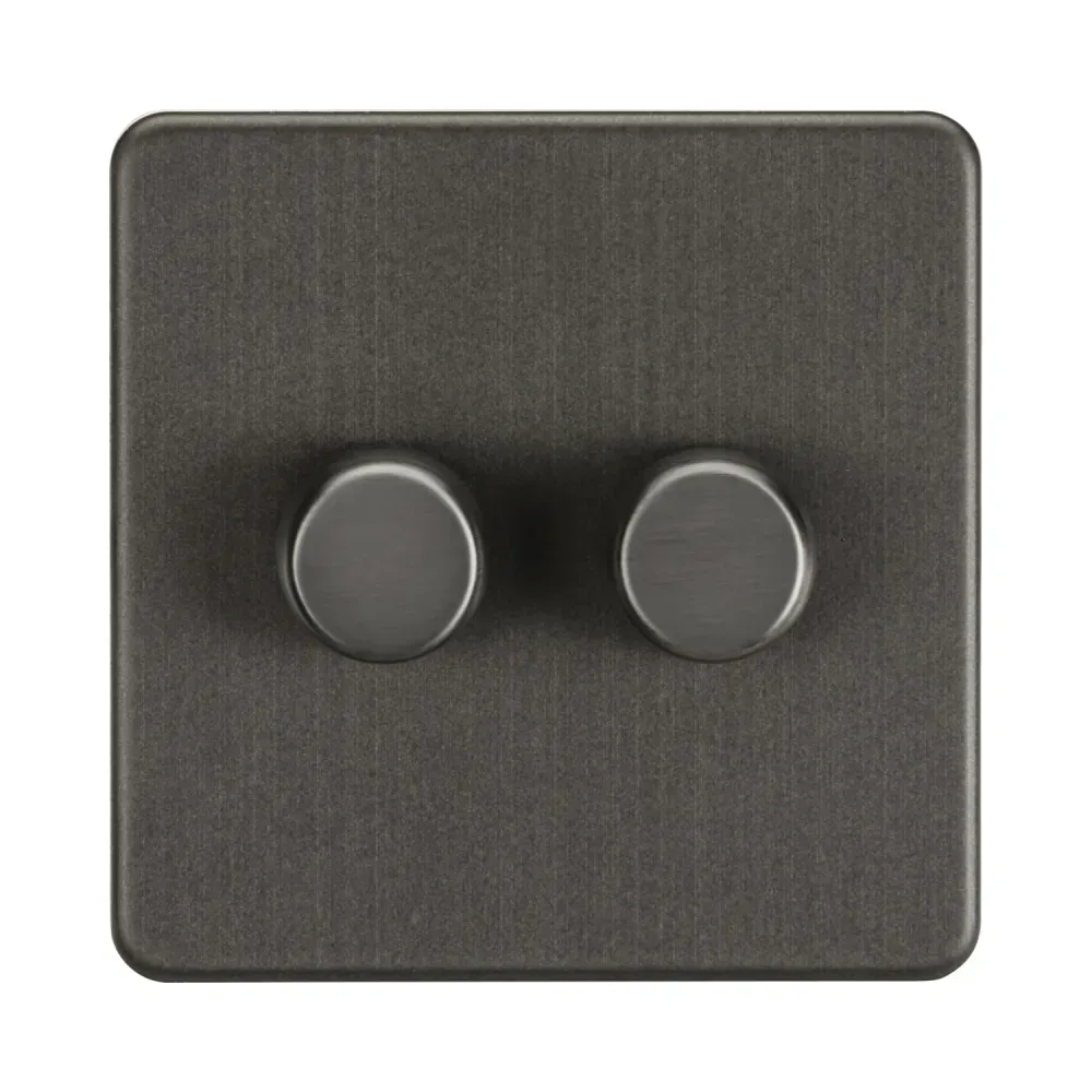 Knightsbridge SF2192SB 2G 2-way 10-200W (5-150W LED) Intelligent dimmer - Smoked Bronze 1 Knightsbridge SF2192SB 2G 2-way 10-200W (5-150W LED) Intelligent dimmer - Smoked Bronze