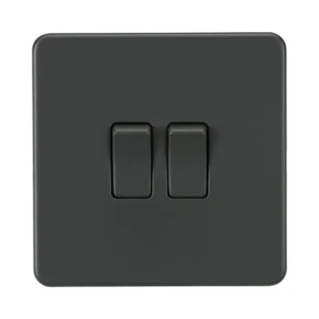 Knightsbridge SF3000AT 10AX 2G 2-way Switch - Anthracite