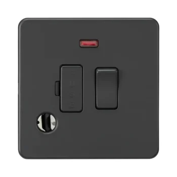 Knightsbridge SF6300FAT 13A Switched Fused Spur with Neon and Flex Outlet - Anthracite