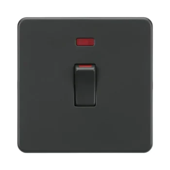 Knightsbridge SF81MNAT 45A DP Switch with Neon (1G size) - Anthracite