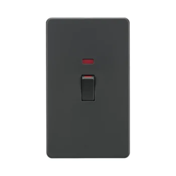 Knightsbridge SF82MNAT 45A DP Switch with Neon (2G size) - Anthracite