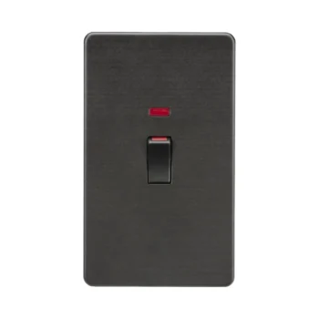 Knightsbridge SF82MNSB 45A DP Switch with Neon (2G size) - Smoked Bronze