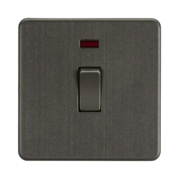 Knightsbridge SF8341NSB 20A 1G DP Switch with Neon - Smoked Bronze