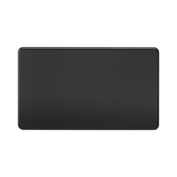 Knightsbridge SF8360MB Matt Black Screwless Double Blank Plate