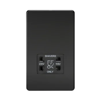 Knightsbridge SF8900MB Dual Voltage Screwless Black Shaver Socket