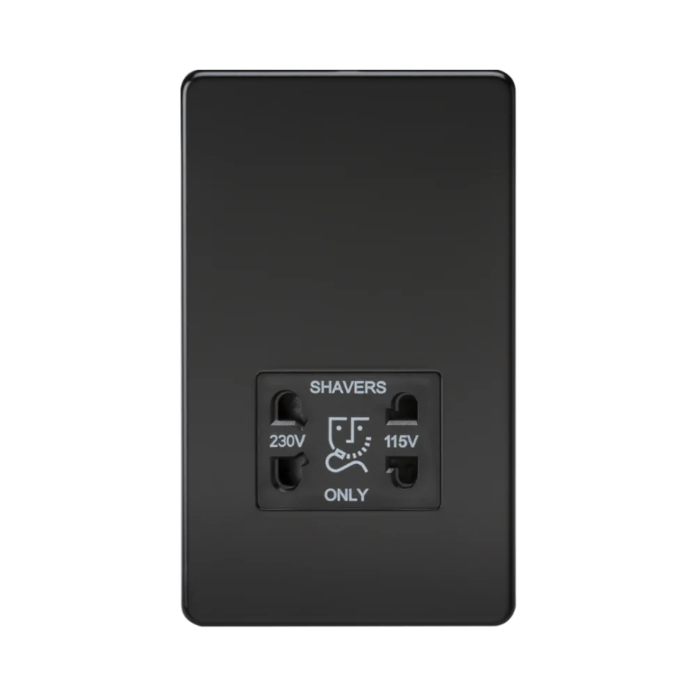 Knightsbridge SF8900MB Dual Voltage Screwless Black Shaver Socket 1 Knightsbridge SF8900MB Dual Voltage Screwless Black Shaver Socket