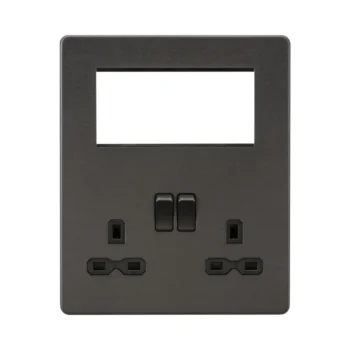 Knightsbridge SFR194SB Small Multimedia Combination  Plate - Smoked Bronze with Black Insert