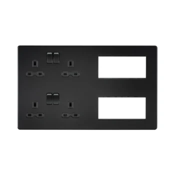 Knightsbridge SFR298MBB Knightsbridge Screwless Combination Plate - Matt Black with Black Insert