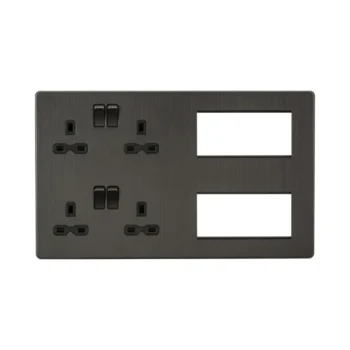 Knightsbridge SFR298SB Combination Plate - Smoked Bronze with Black Insert