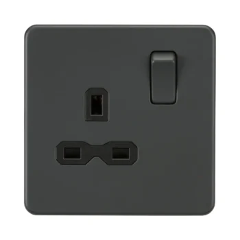 Knightsbridge SFR7000AT 13A 1G DP Switched Socket - Anthracite