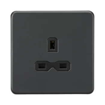 Knightsbridge SFR7000UAT 13A 1G Unswitched Socket - Anthracite with Black Insert